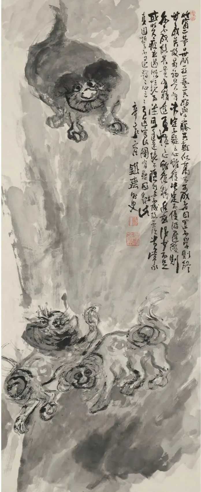 | 富岡鐵齋 獅子奮進圖 1911年