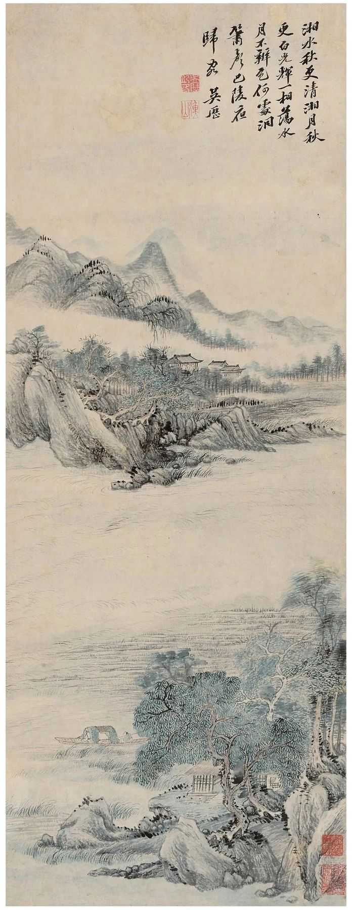 吳歷 湘江秋月圖