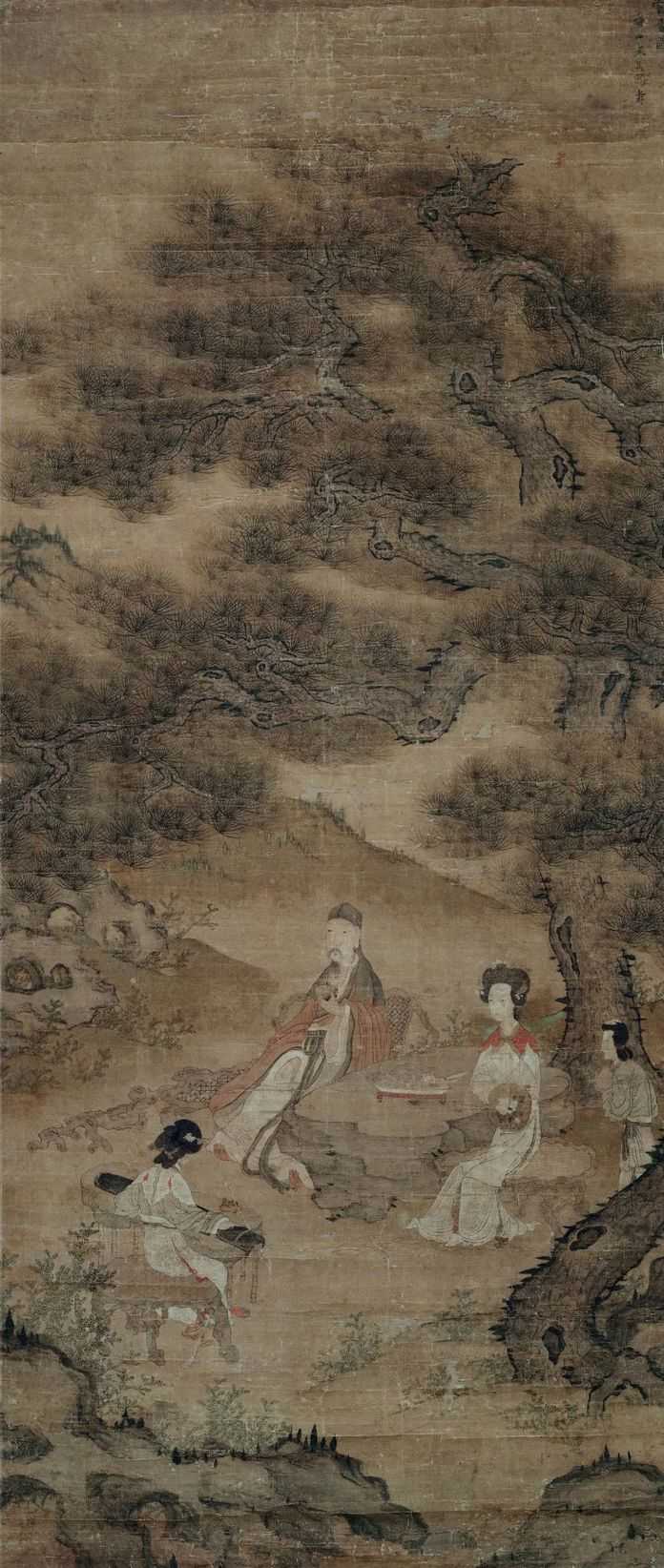 清 嚴湛 賞音圖軸