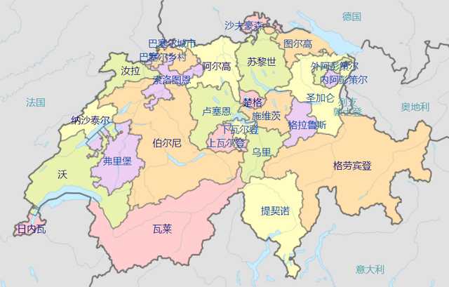 瑞士的地理位置