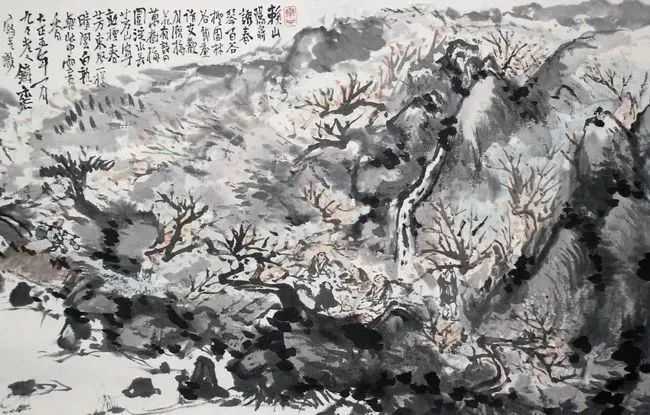 富岡鐵齋 名士觀梅圖