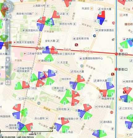 網優工具界面上，看到的扇區