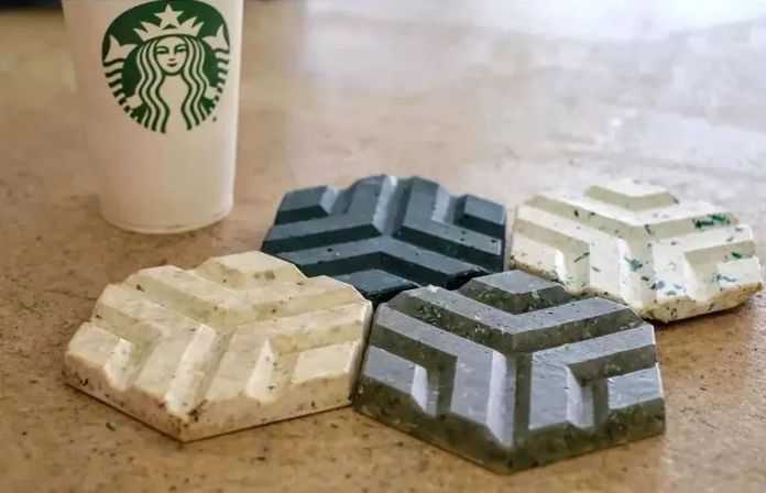 星巴克咖啡杯製成的磚