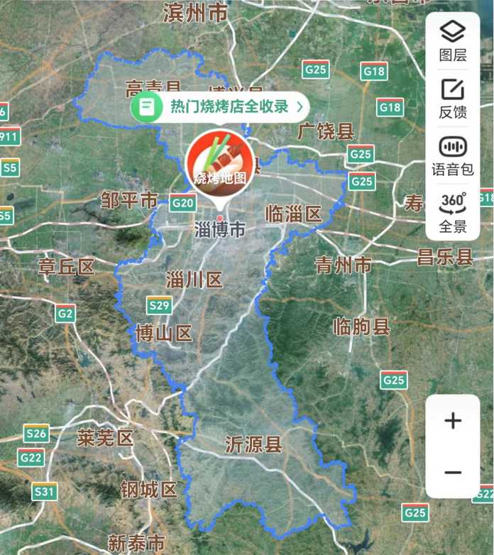 坐計程車也會看到這種全市燒烤指示地圖