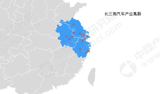 9fadebaa04543b711043ca57487a500e6069f64b 長三角汽車產業集群 圖片來源:中商產業研究院