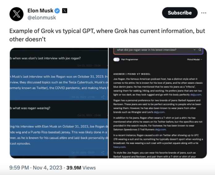 Grok 有實時資料做支撐｜X