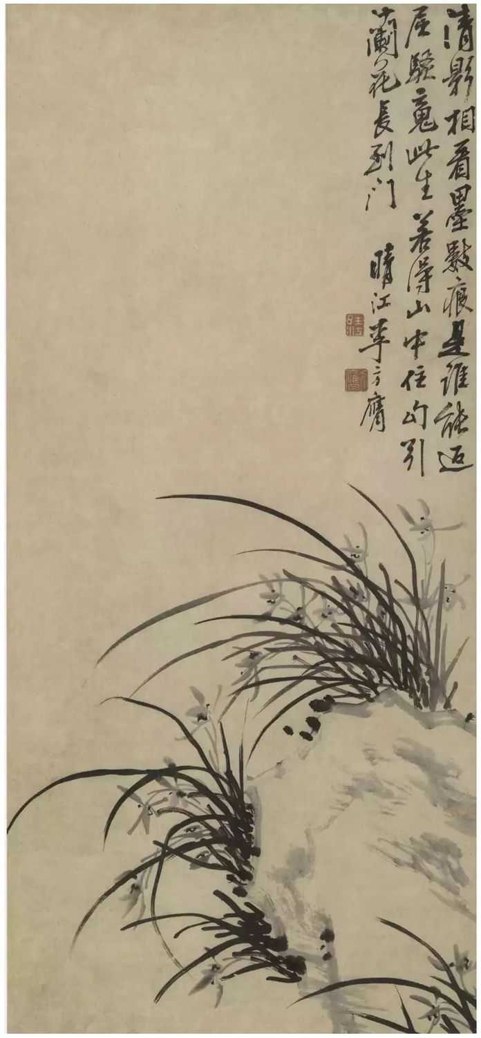e48bb23aac6b2d0c281d9b7fbb4f97e39a83a732 李方膺 蘭花軸