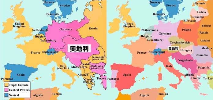 ee1b6b0e58c62228276e3426c5f495d5b65e129d 奧地利在20世紀一戰前後的對比