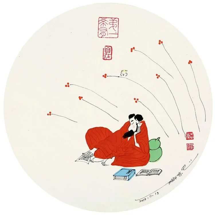 達摩觀書圖