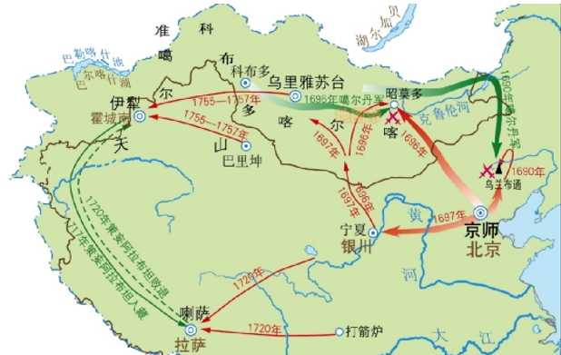 f37a5513a7e83d69f3a82140664fcb61ee04f563 18-19世紀的清滅準噶爾形勢,伊犁為行政駐地