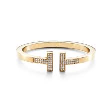 images-4 Tiffany T pavé diamond square bracelet in 18k gold, medium. | Tiffany & Co.