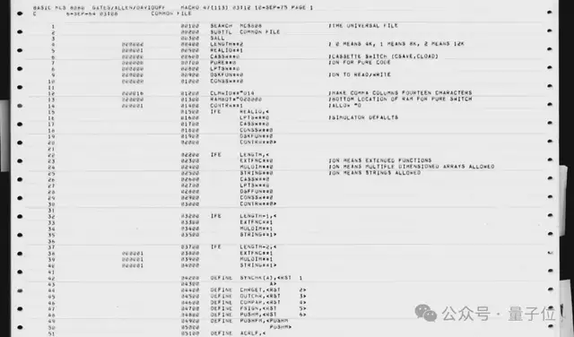 整整157页，比尔盖茨亲自公开微软起家的源代码：Altair Basic