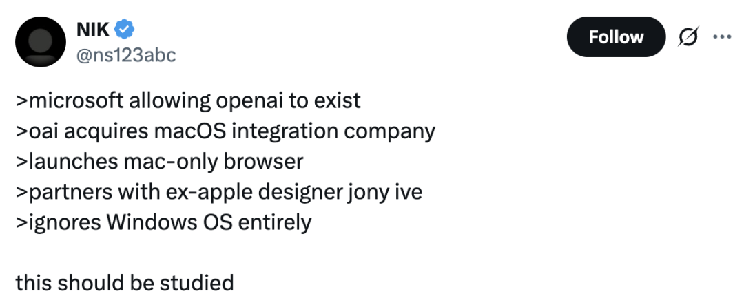 OpenAI收购macOS供应商，剑指GPT操作系统！微软也不装了